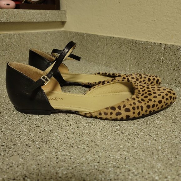 Hill Shoes Hill Dorsay Leather Animal Print Ankle